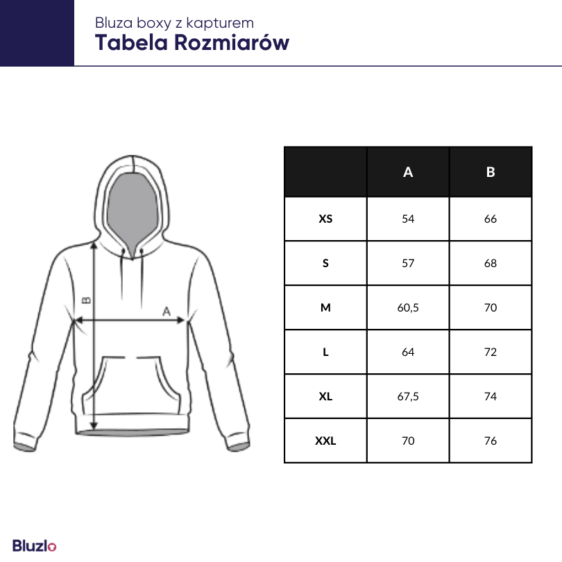 Bluza boxy z kapturem V LO Kraków - obrazek 3