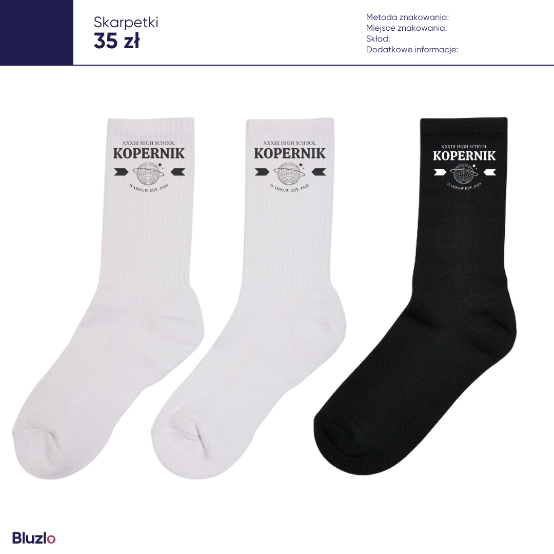 Skarpetki XXXIII LO Warszawa - obrazek 3