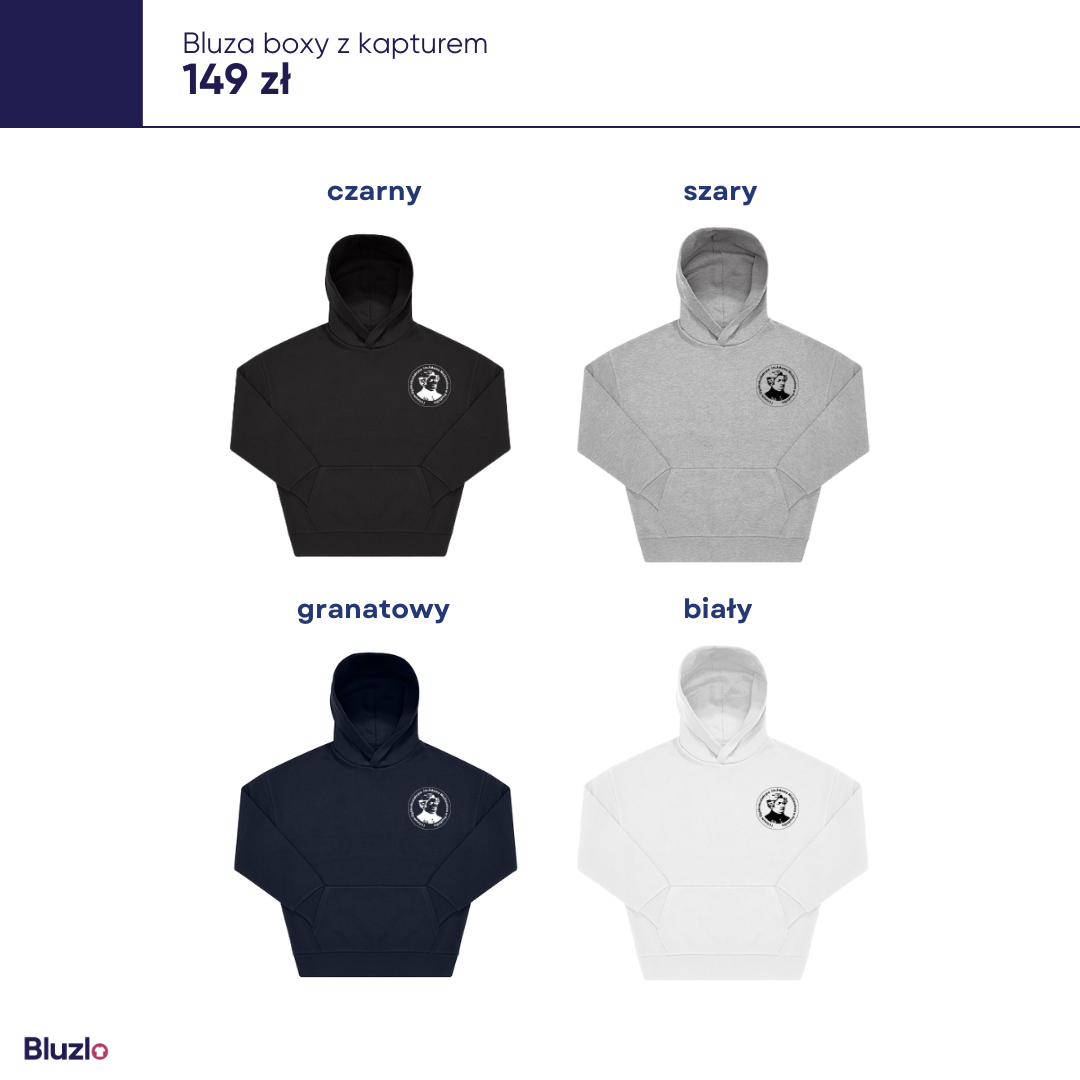 Bluza boxy z kapturem I LO Prudnik - obrazek 2
