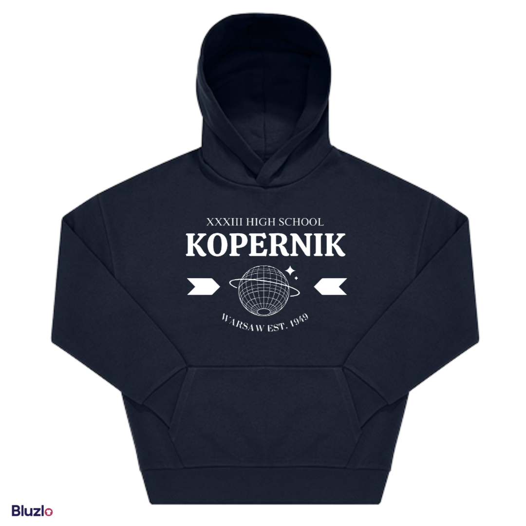 Bluza boxy z kapturem XXXIII LO Warszawa