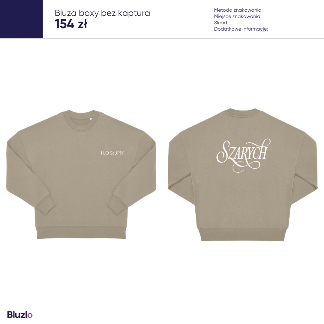Bluza boxy bez kaptura I LO Słupsk - obrazek 3