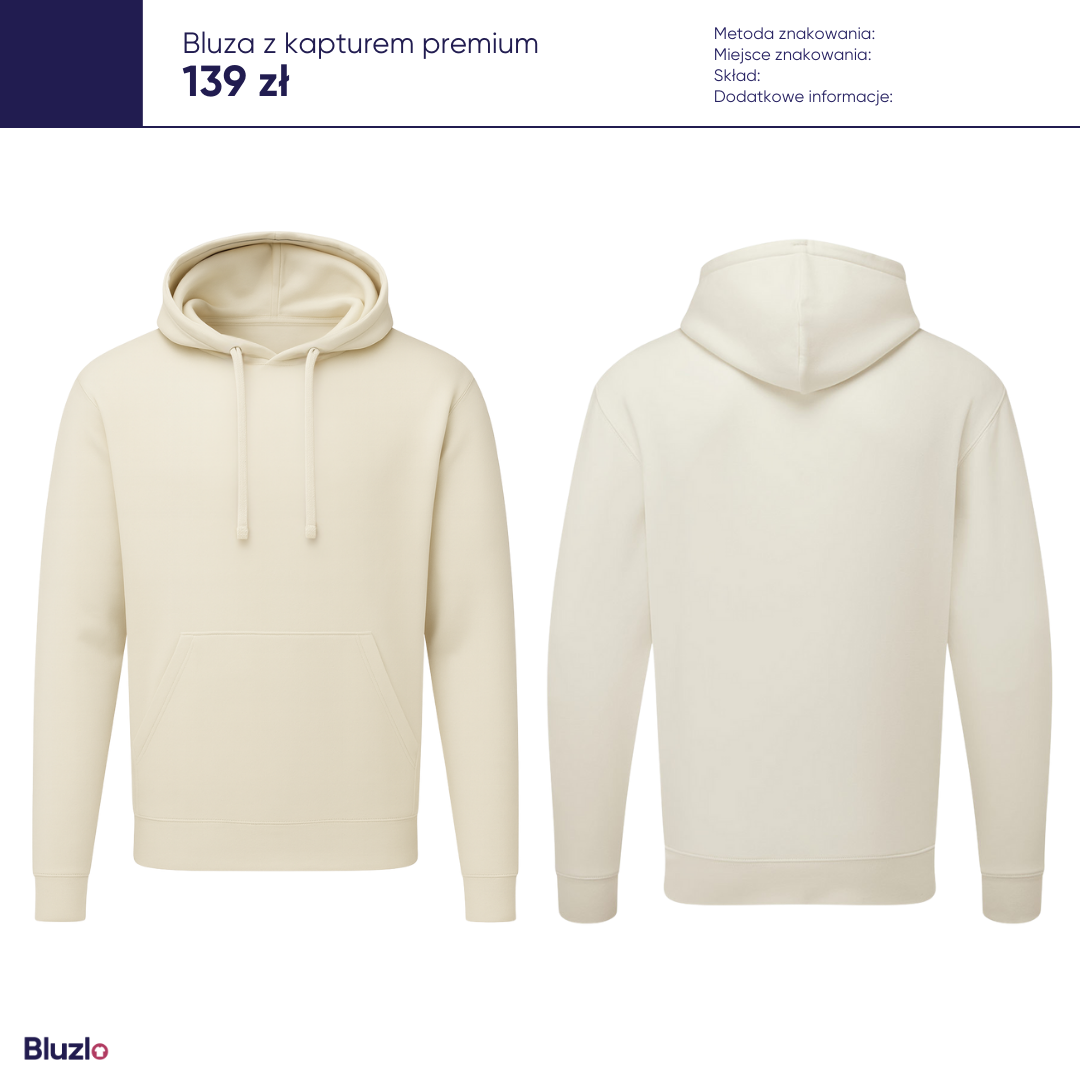 Bluza z kapturem premium produkty basic - obrazek 3