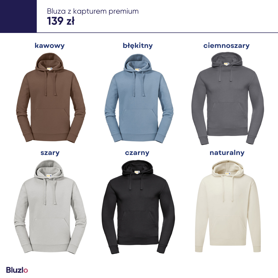 Bluza z kapturem premium produkty basic - obrazek 5