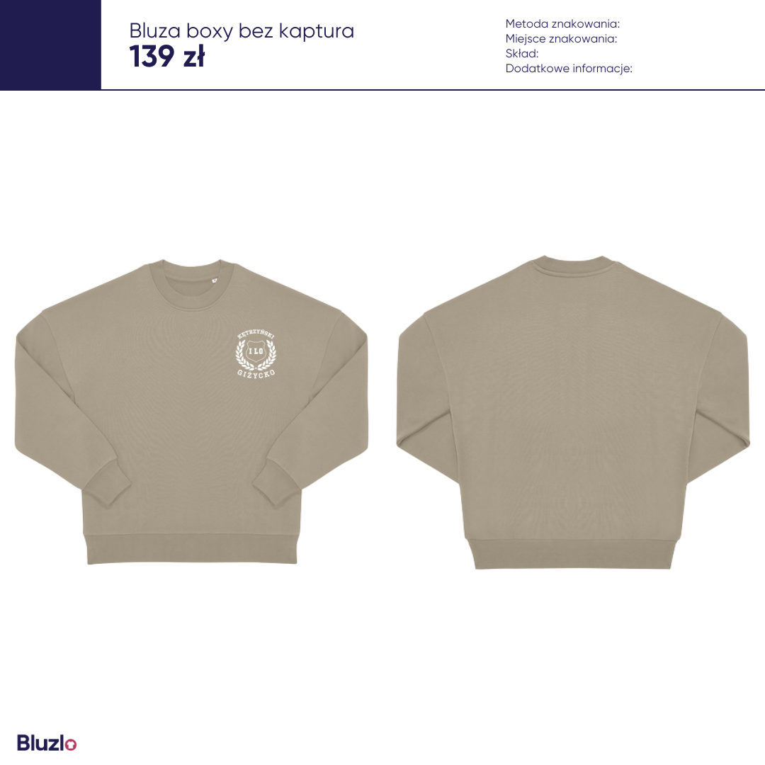 Bluza boxy bez kaptura I LO Giżycko - obrazek 2