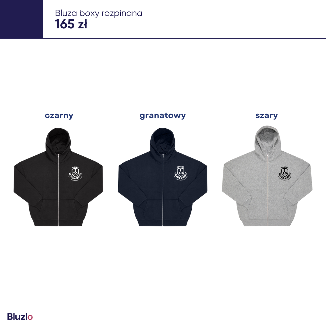 Bluza boxy rozpinana I LO Błonie - obrazek 3