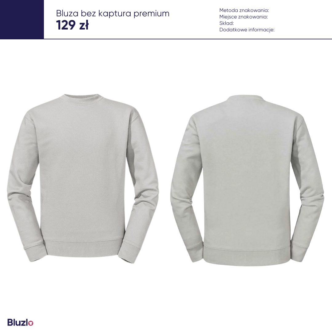 Bluza bez kaptura premium produkty basic - obrazek 2