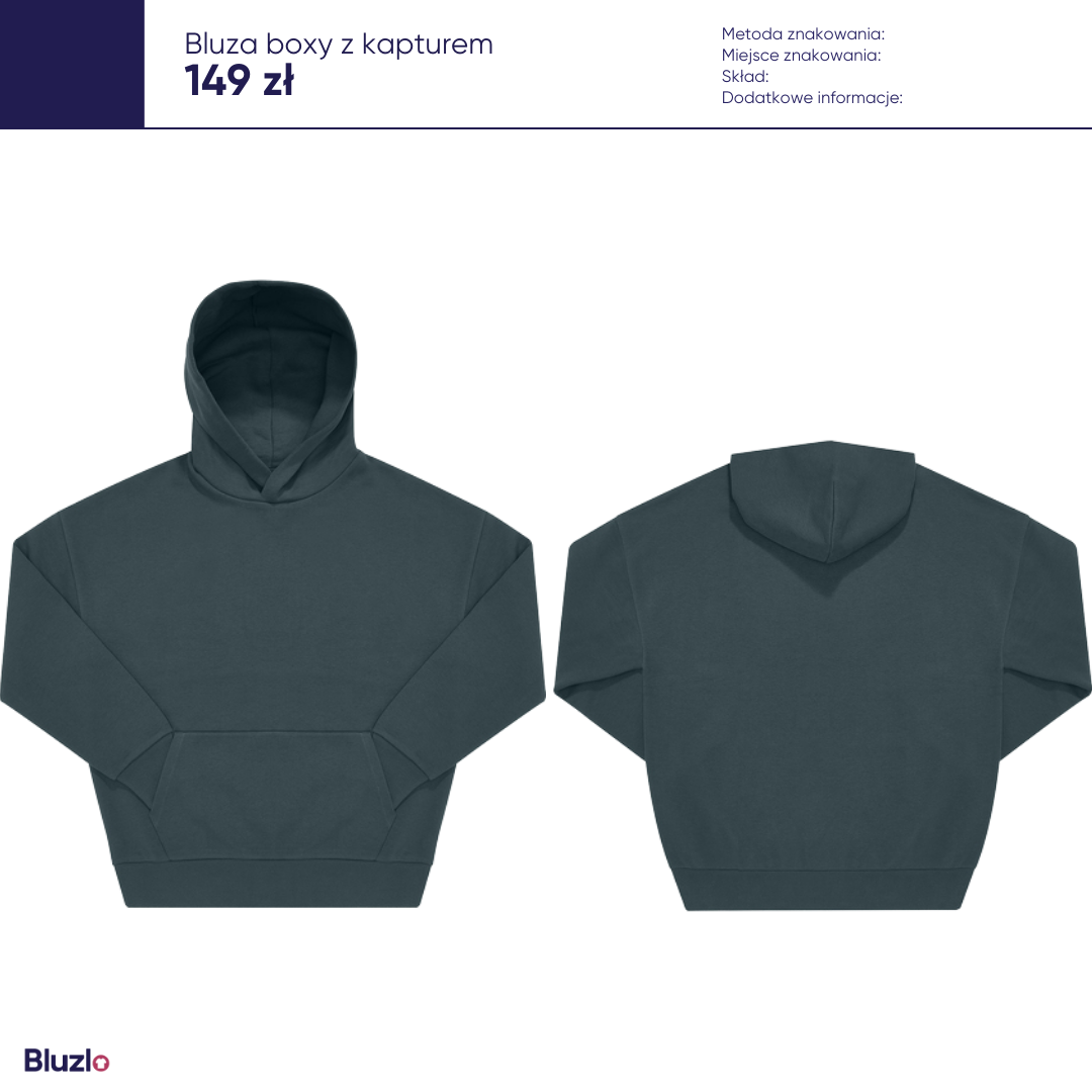 Bluza boxy z kapturem produkty basic - obrazek 2