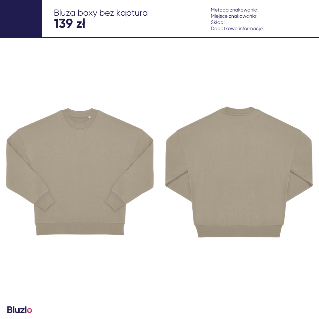 Bluza boxy bez kaptura produkty basic - obrazek 2