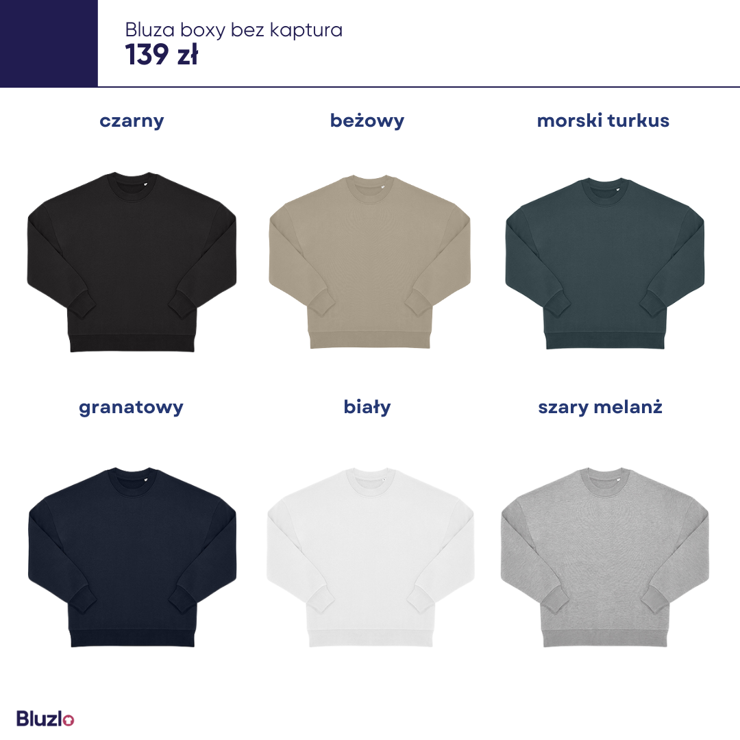 Bluza boxy bez kaptura produkty basic - obrazek 3