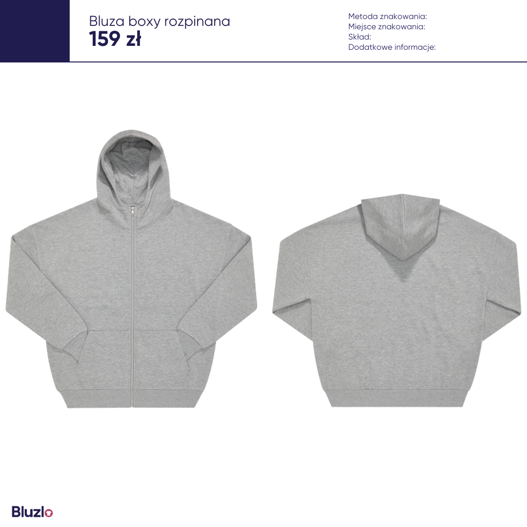 Bluza boxy rozpinana produkty basic - obrazek 2