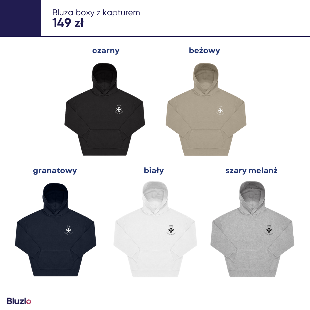 Bluza boxy z kapturem I LO Kraków - obrazek 4