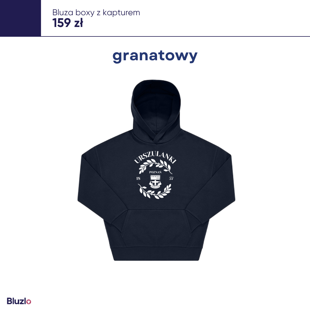 Bluza boxy z kapturem LO Urszulanek Poznań - obrazek 2