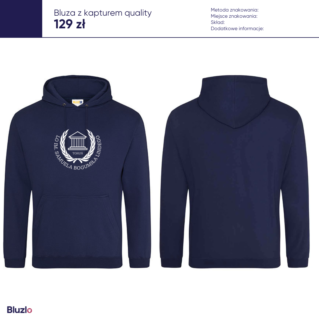 Bluza z kapturem III LO Toruń - obrazek 2