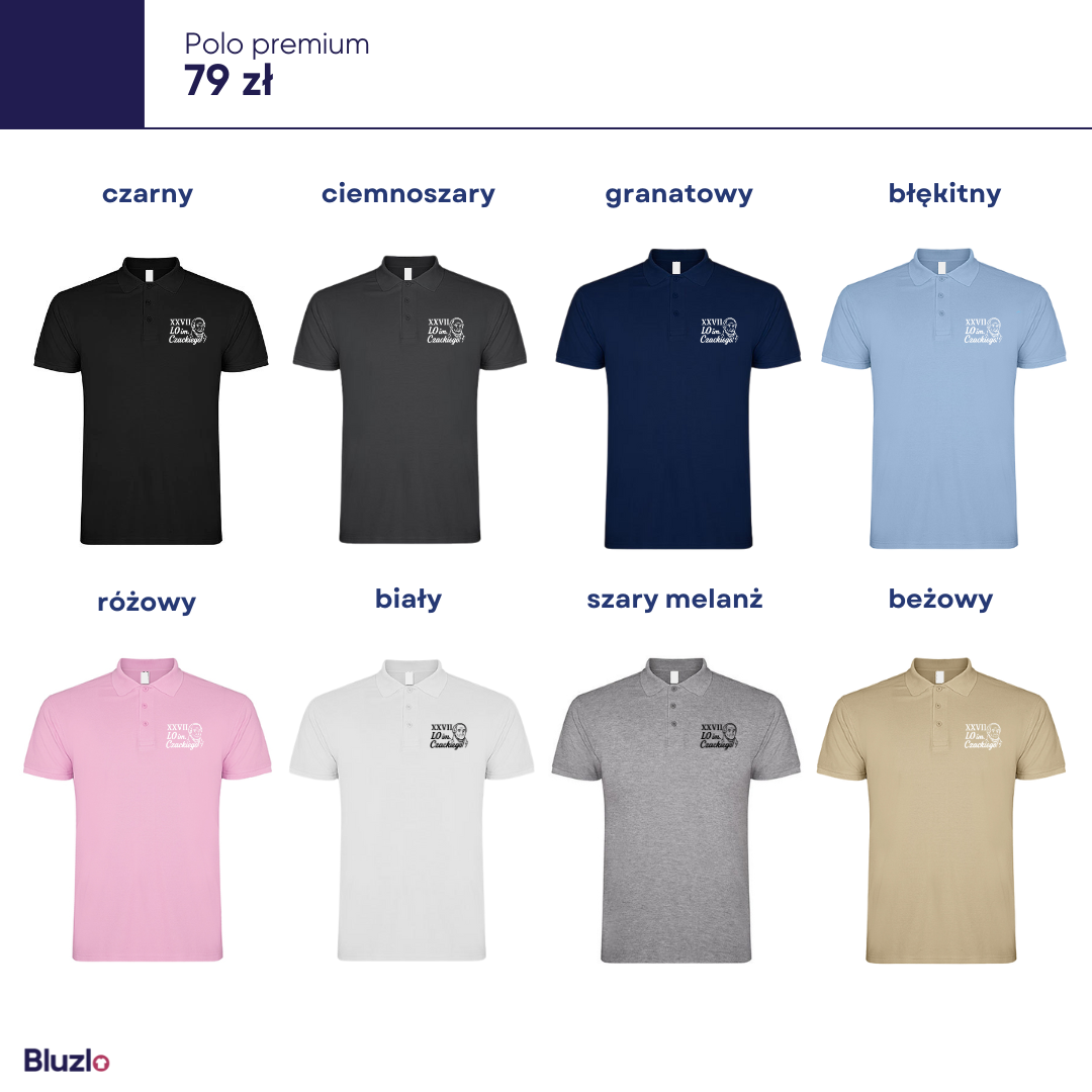 Koszulka polo premium XXVII LO Warszawa - obrazek 3