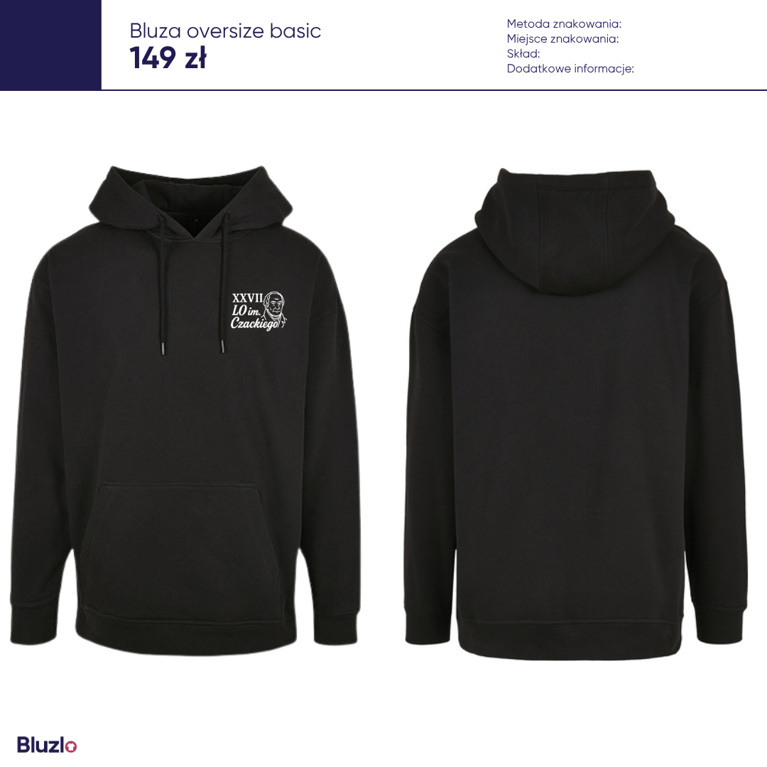 Bluza oversize basic XXVII LO Warszawa - obrazek 2