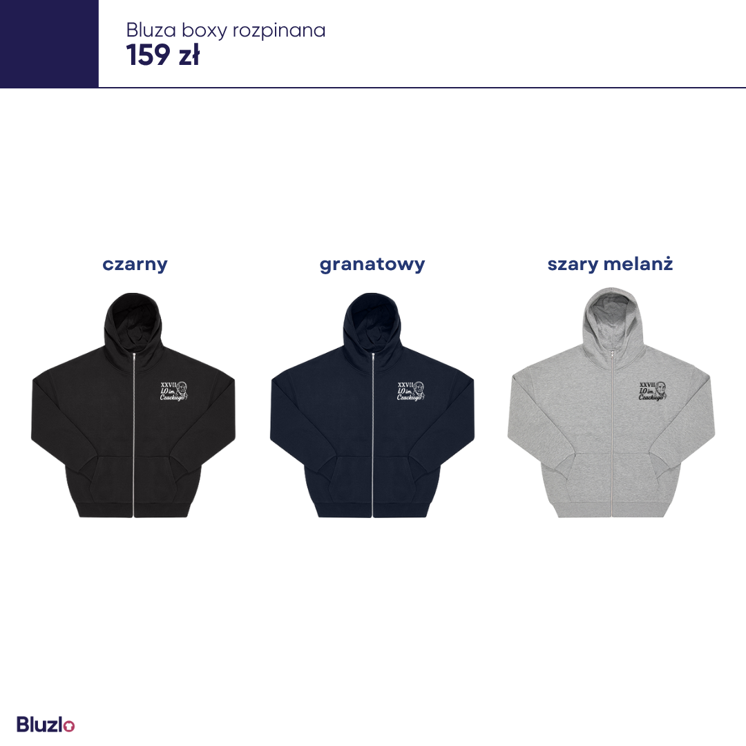 Bluza boxy rozpinana XXVII LO Warszawa - obrazek 3