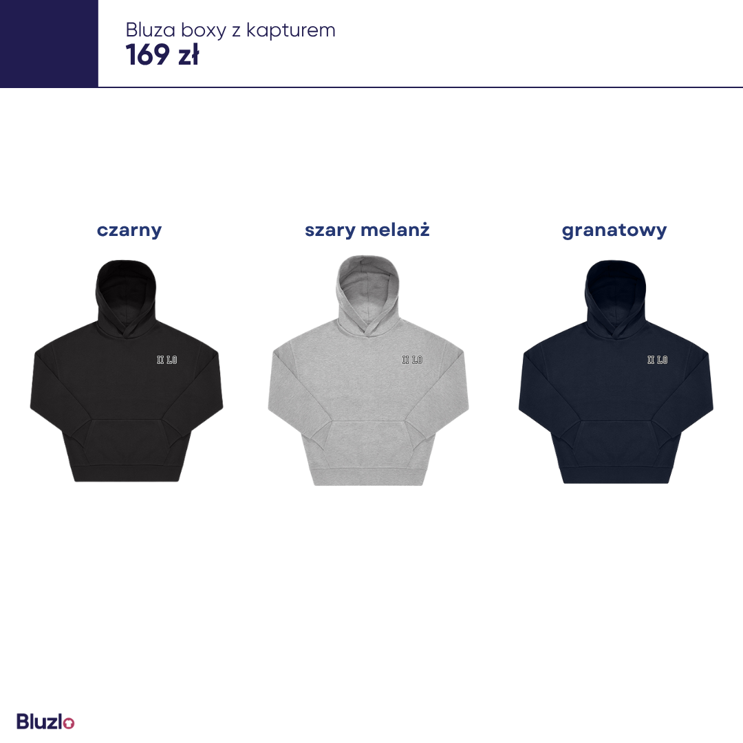 Bluza boxy z kapturem II LO Mielec - obrazek 2