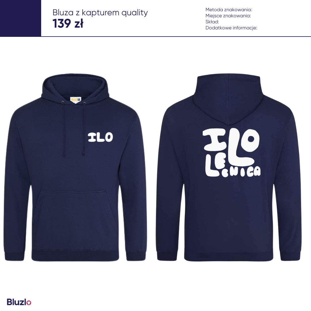 Bluza z kapturem I LO Legnica - obrazek 3