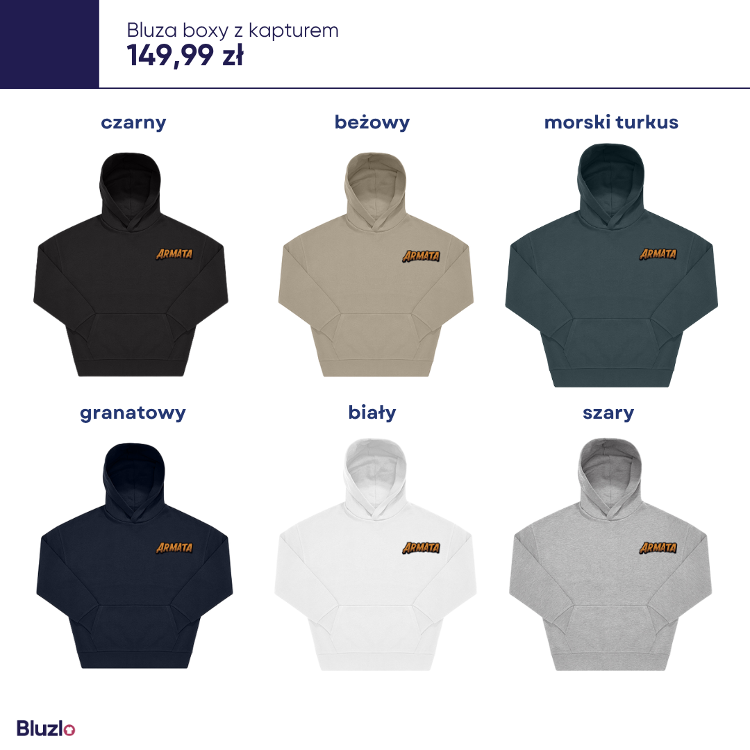 Bluza boxy z kapturem Armata - obrazek 5