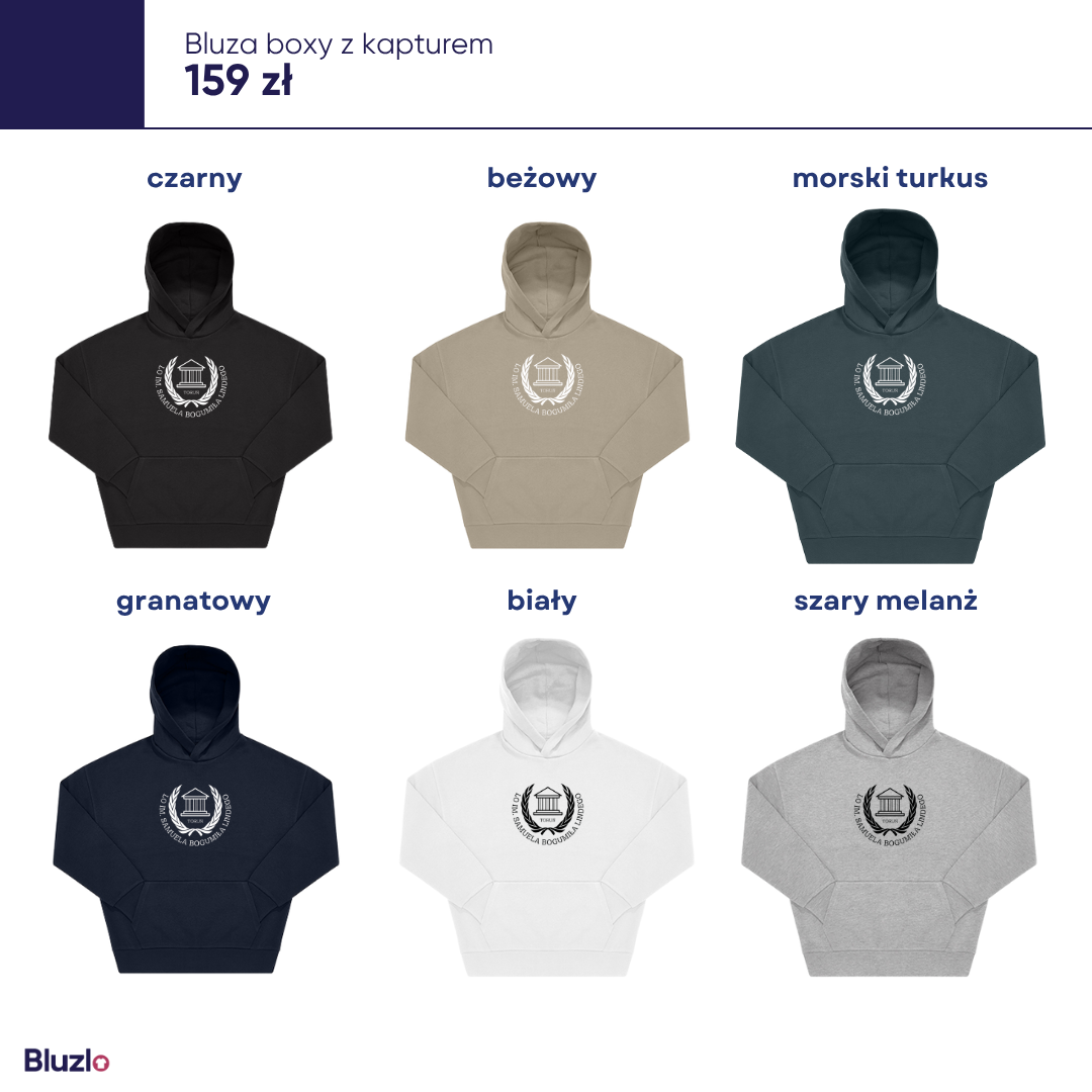 Bluza boxy z kapturem III LO Toruń - obrazek 3