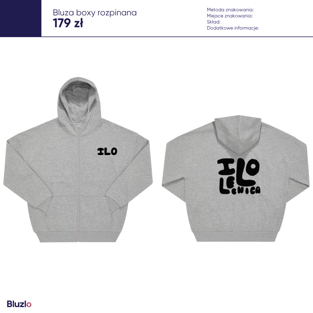 Bluza boxy rozpinana I LO Legnica - obrazek 2
