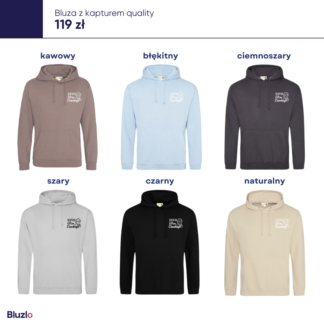 Bluza z kapturem XXVII LO Warszawa - obrazek 4