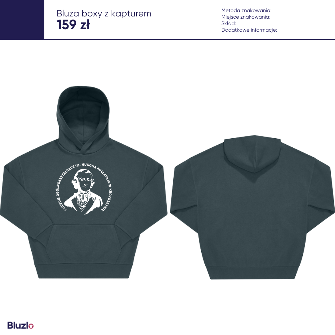 Bluza boxy z kapturem I LO Krotoszyn - obrazek 3