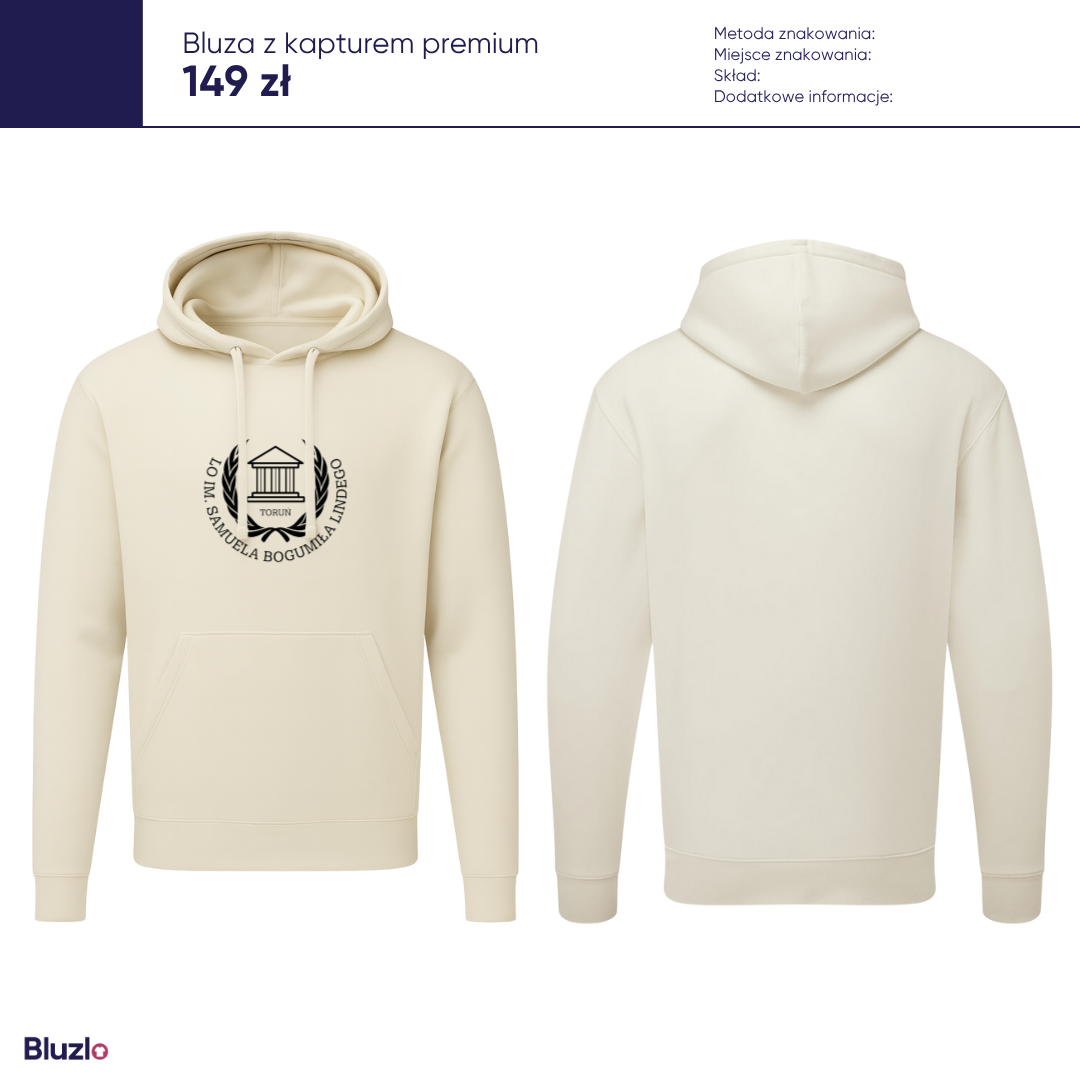 Bluza z kapturem premium III LO Toruń - obrazek 2