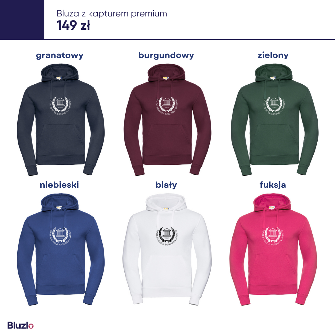 Bluza z kapturem premium III LO Toruń - obrazek 3