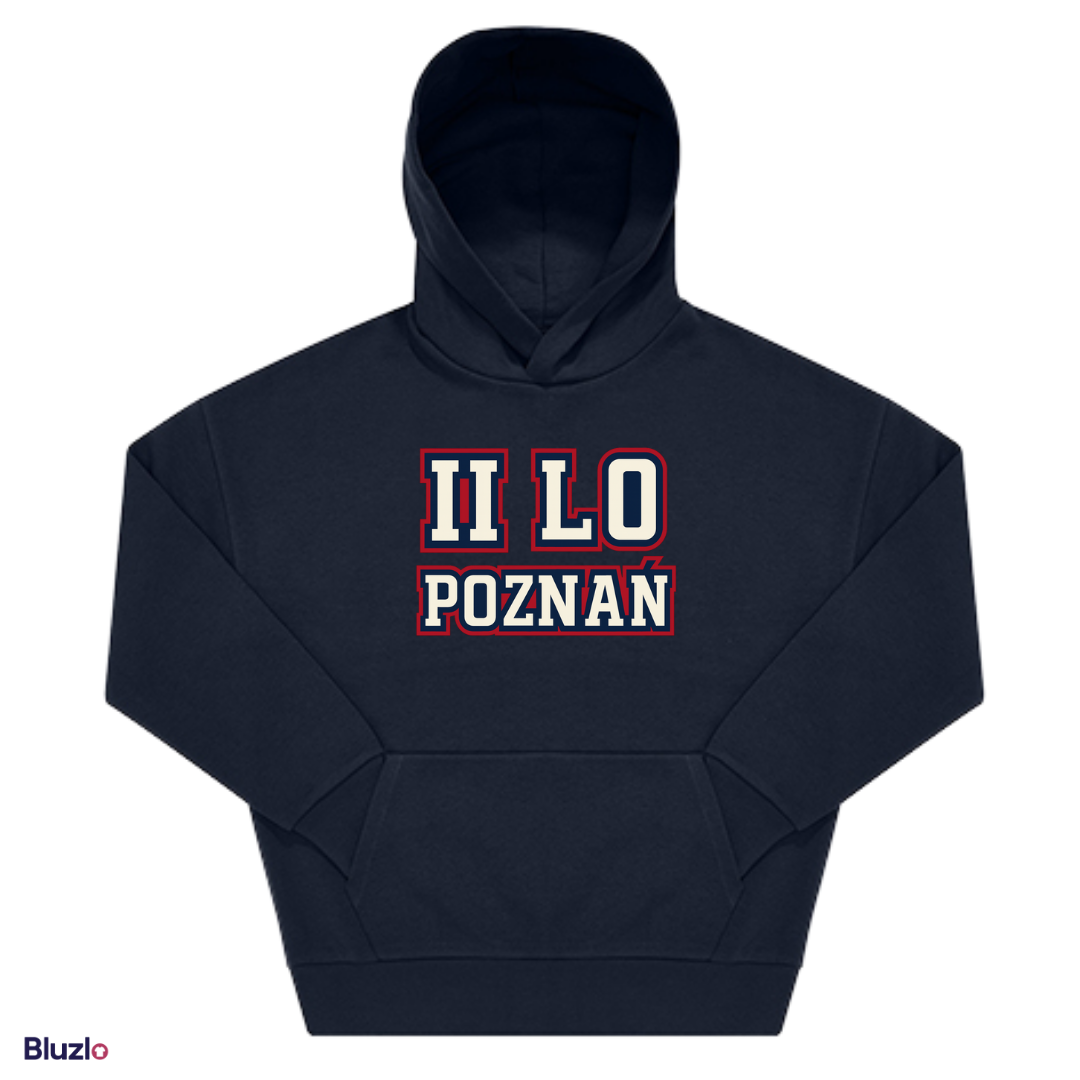 Bluza boxy z kapturem II LO Poznań