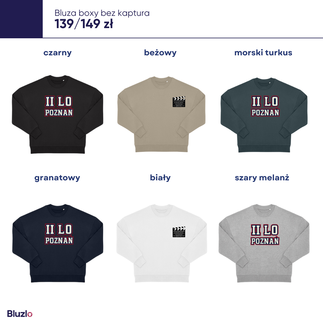 Bluza boxy bez kaptura II LO Poznań - obrazek 3