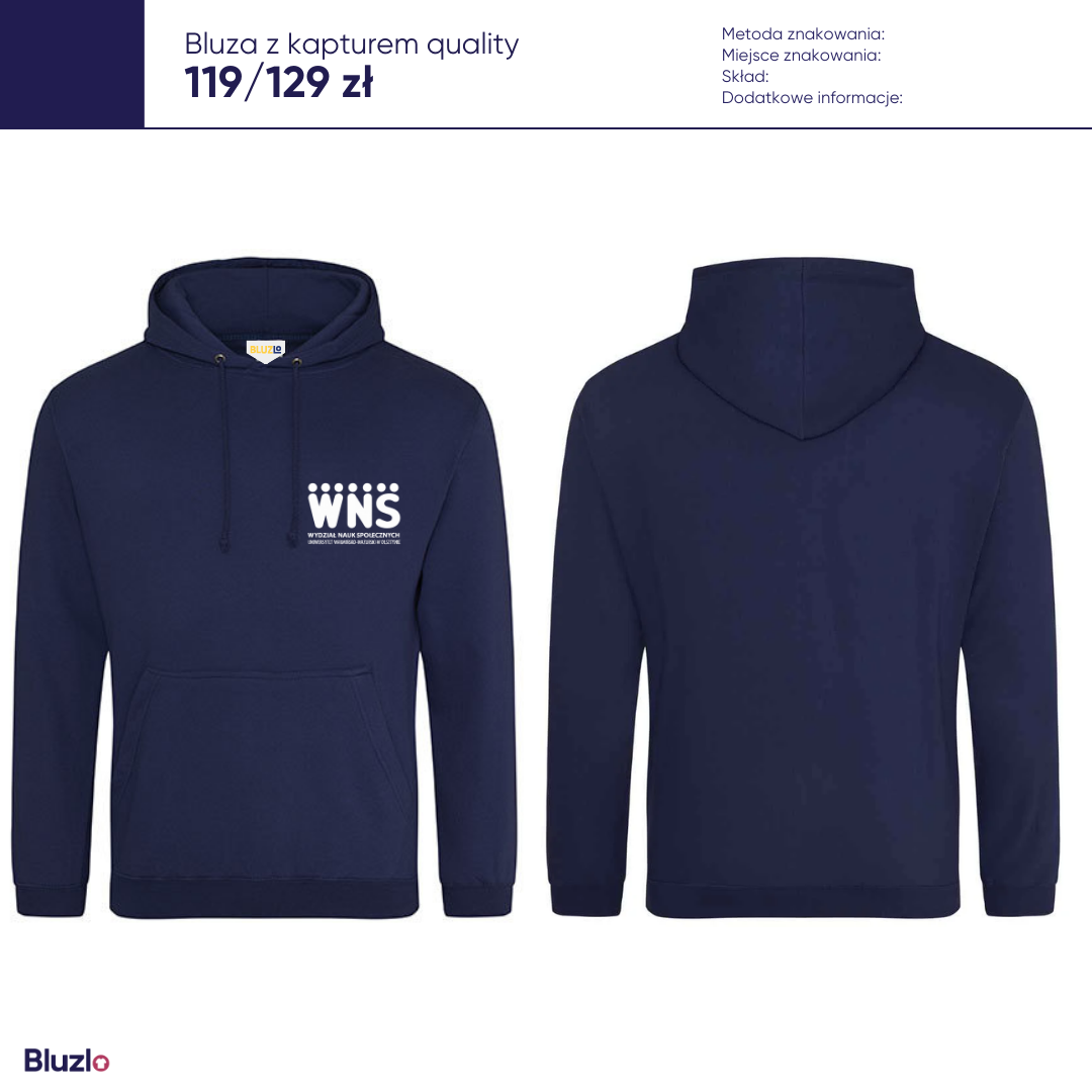 Bluza z kapturem WNS UWM - obrazek 3