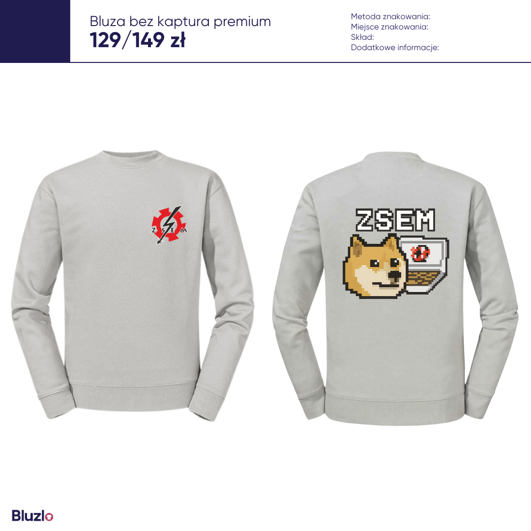 Bluza bez kaptura premium Technikum nr 7 w Nowym Sączu - obrazek 2