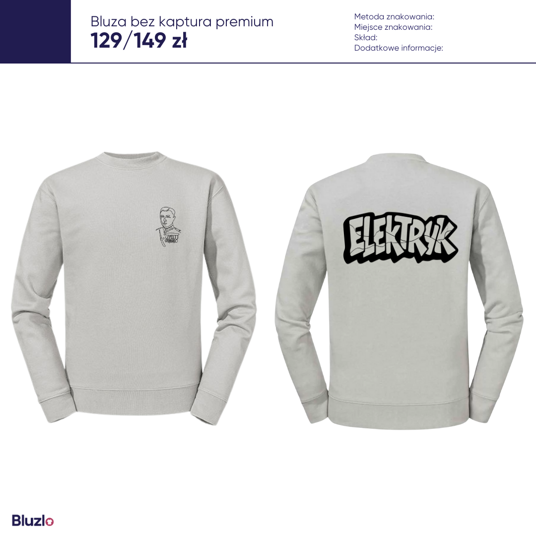 Bluza bez kaptura premium Technikum nr 7 w Nowym Sączu - obrazek 3