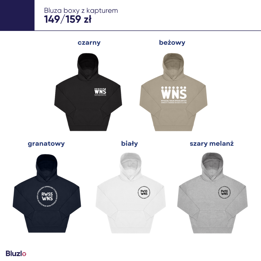 Bluza boxy z kapturem WNS UWM - obrazek 2