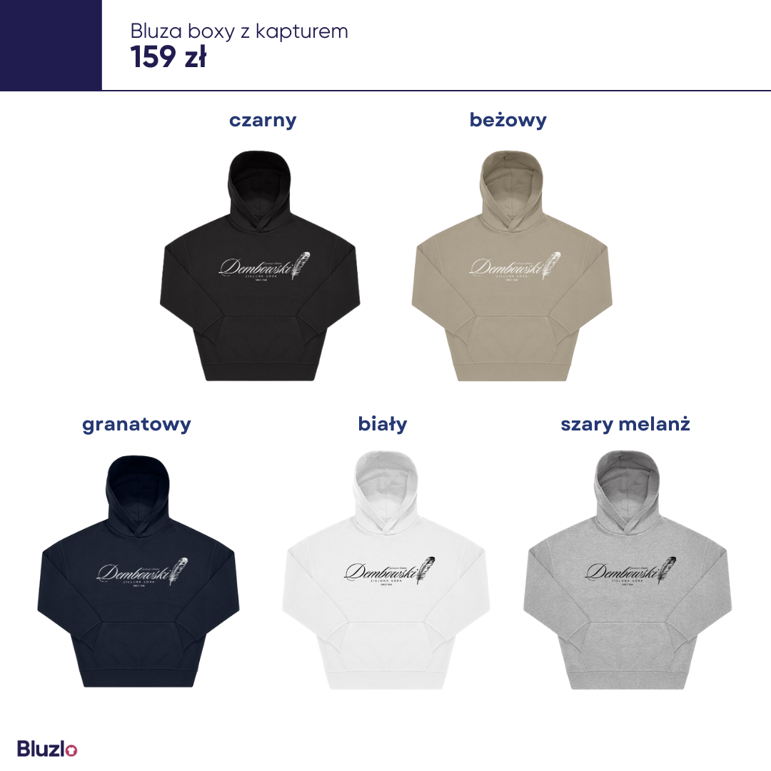 Bluza boxy z kapturem I LO Zielona Góra - obrazek 2