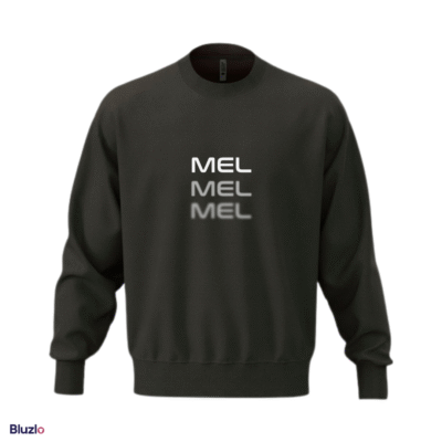 Bluza boxy bez kaptura oversize nadruk MEL MEL MEL