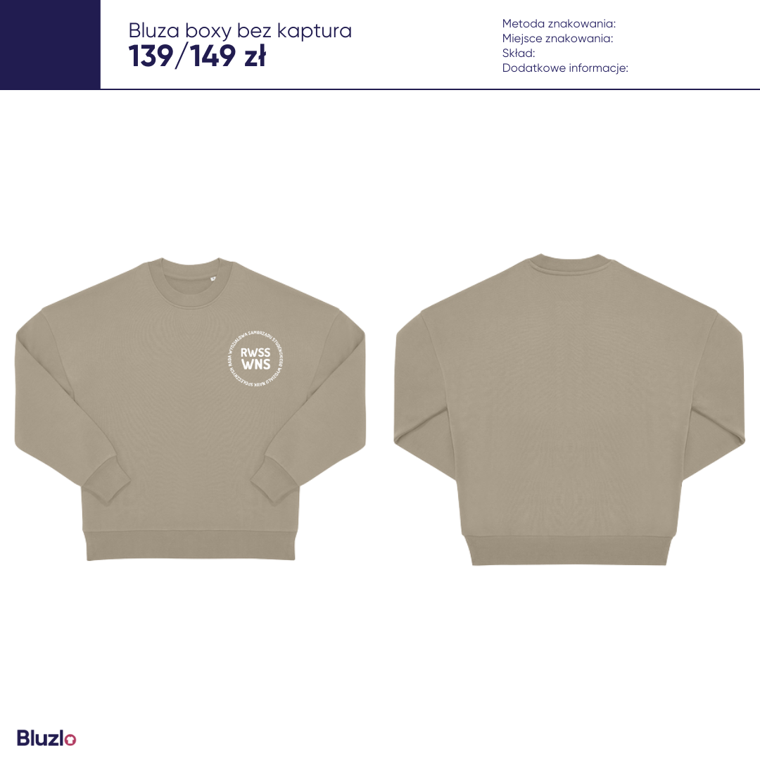 Bluza boxy bez kaptura WNS UWM - obrazek 3