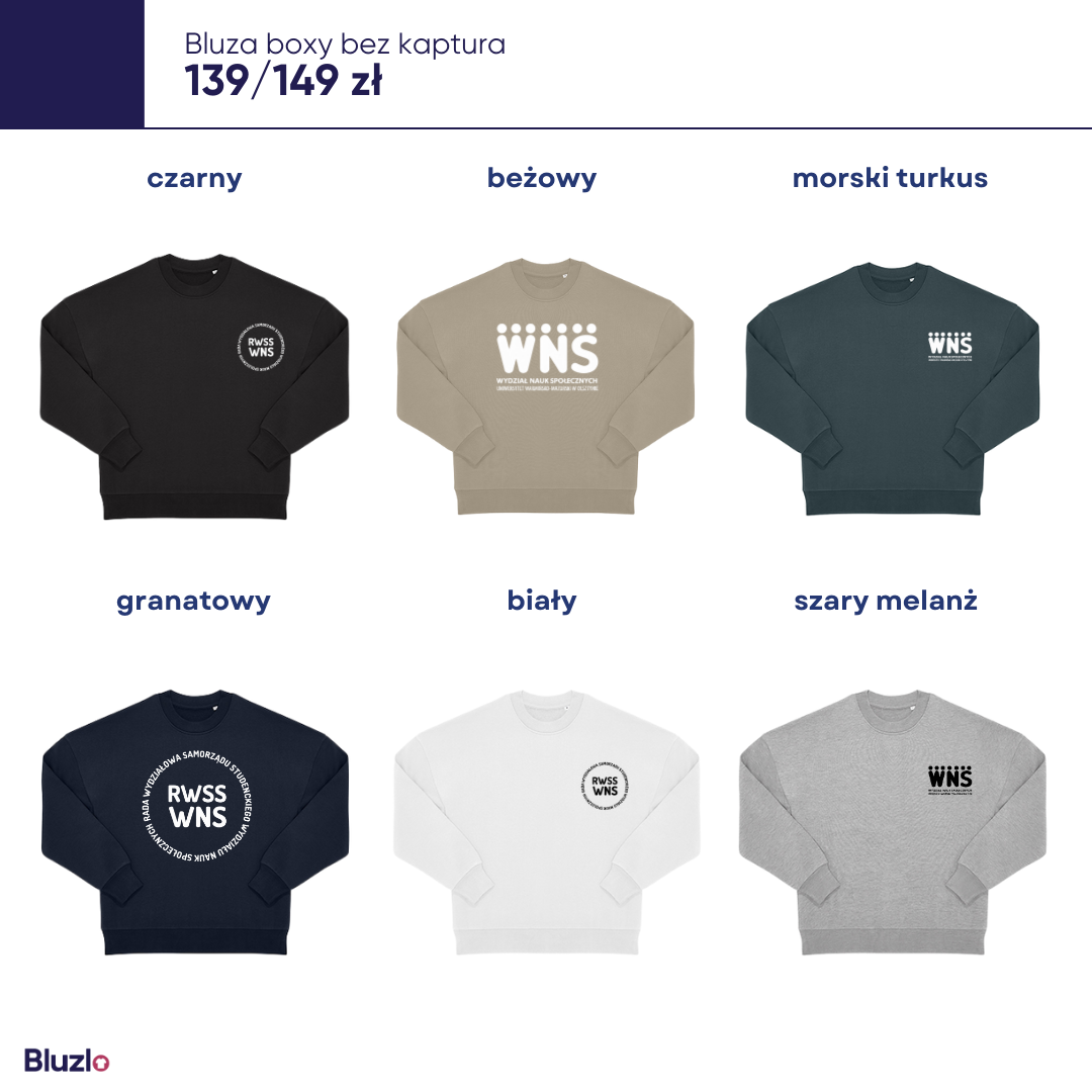 Bluza boxy bez kaptura WNS UWM - obrazek 4