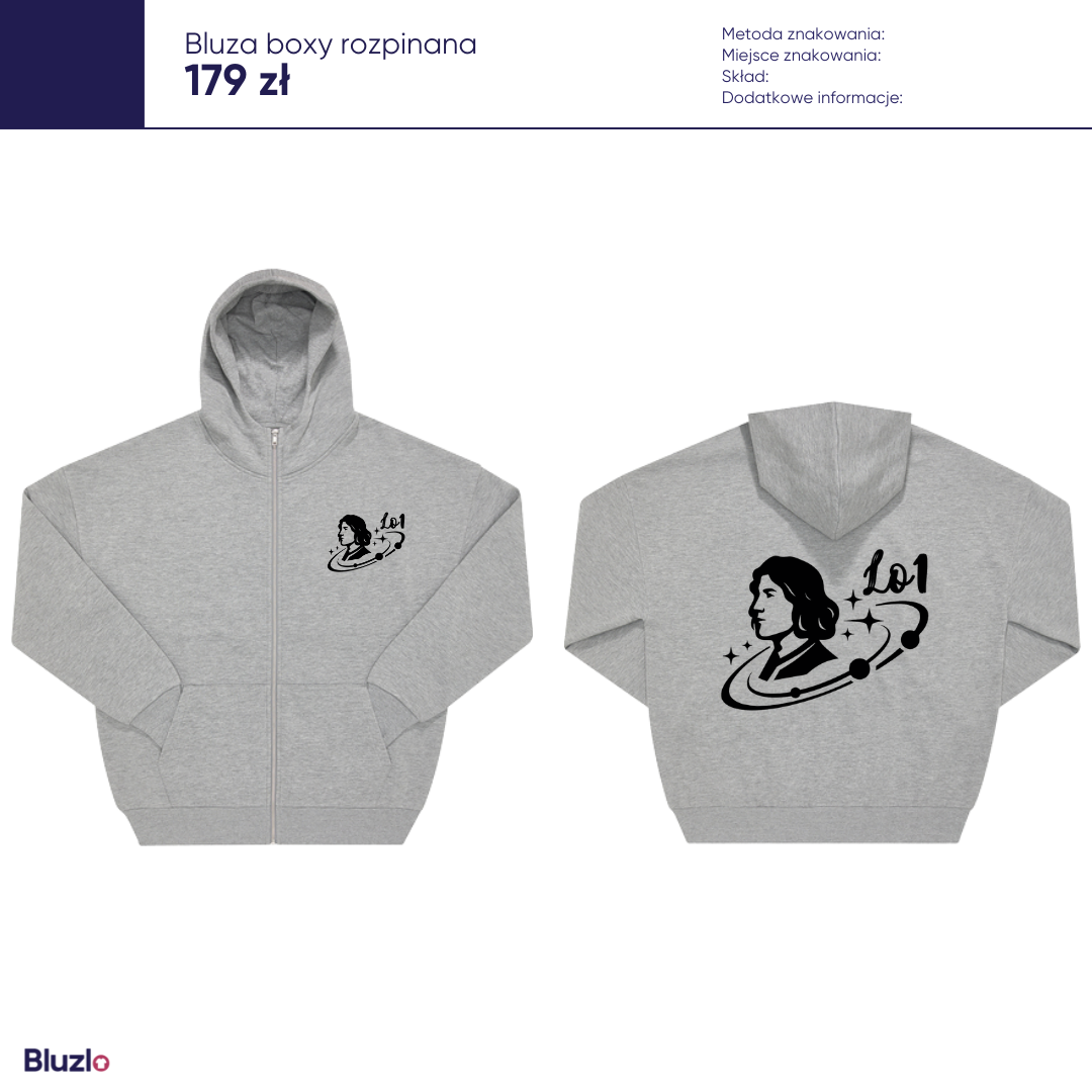 Bluza boxy rozpinana I LO Opole - obrazek 3