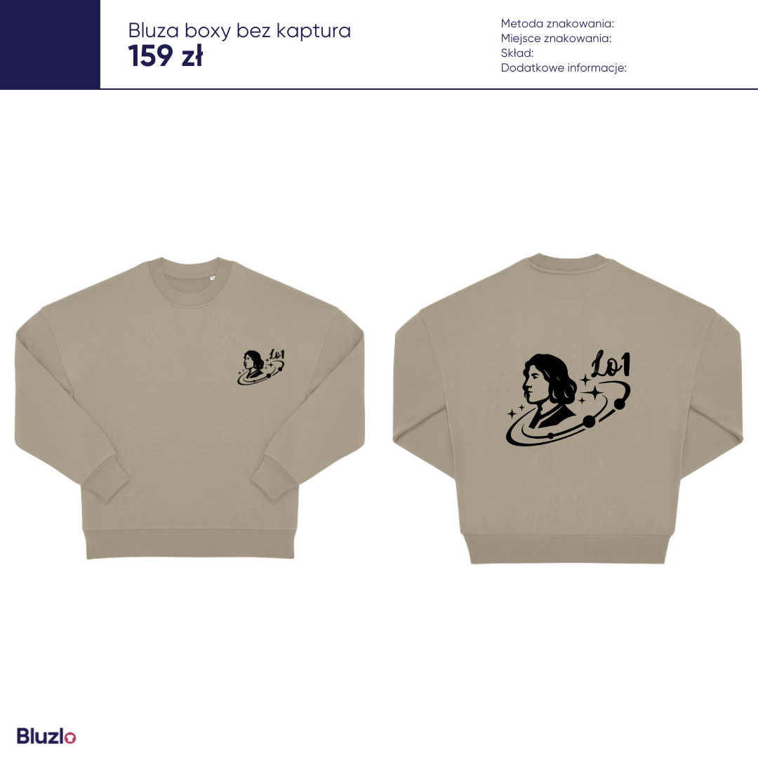 Bluza boxy bez kaptura I LO Opole - obrazek 3