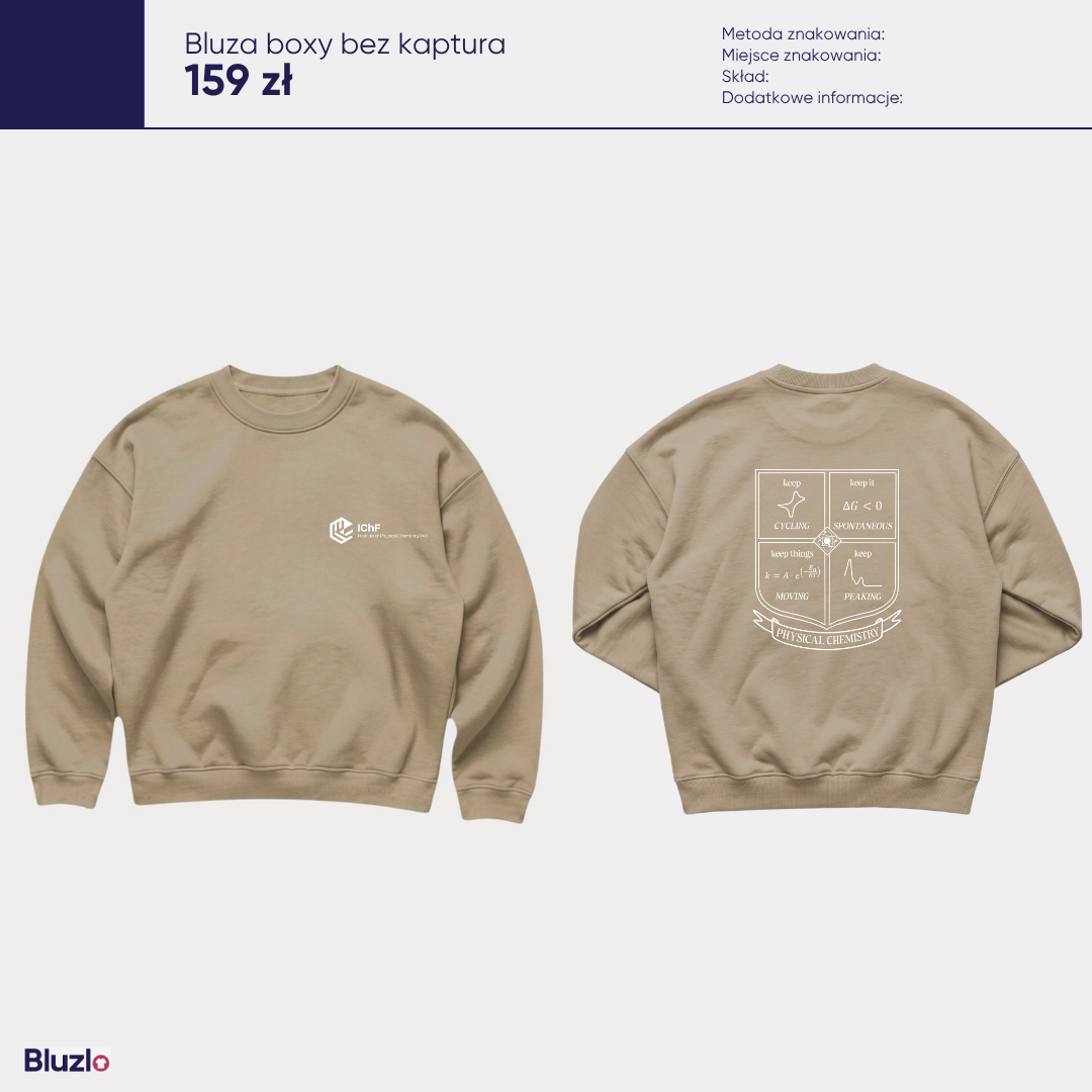 Bluza boxy bez kaptura ICHF PAN Warszawa - obrazek 11