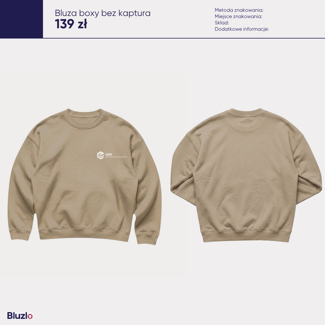 Bluza boxy bez kaptura ICHF PAN Warszawa - obrazek 10