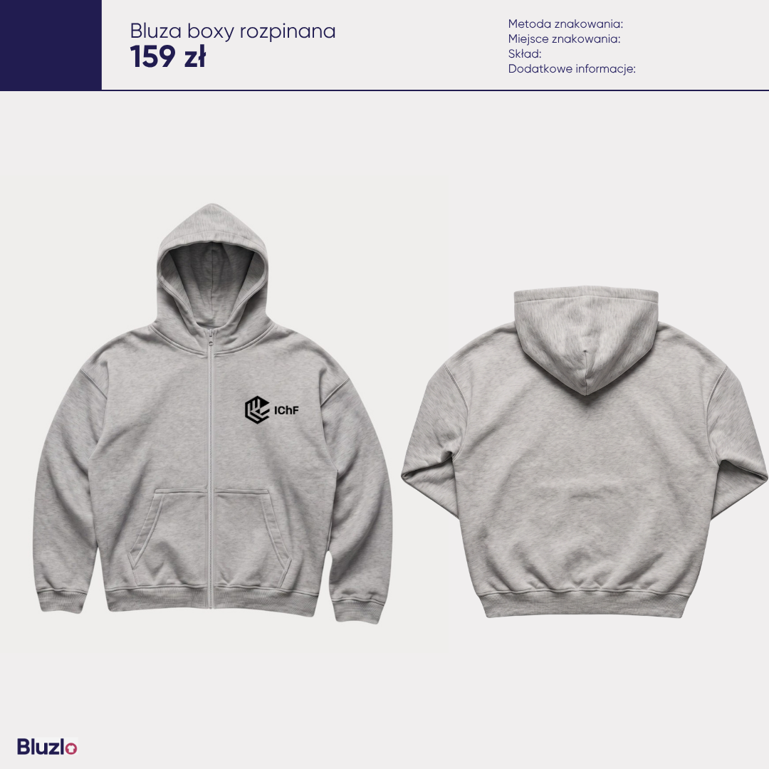 Bluza boxy rozpinana ICHF PAN Warszawa - obrazek 6
