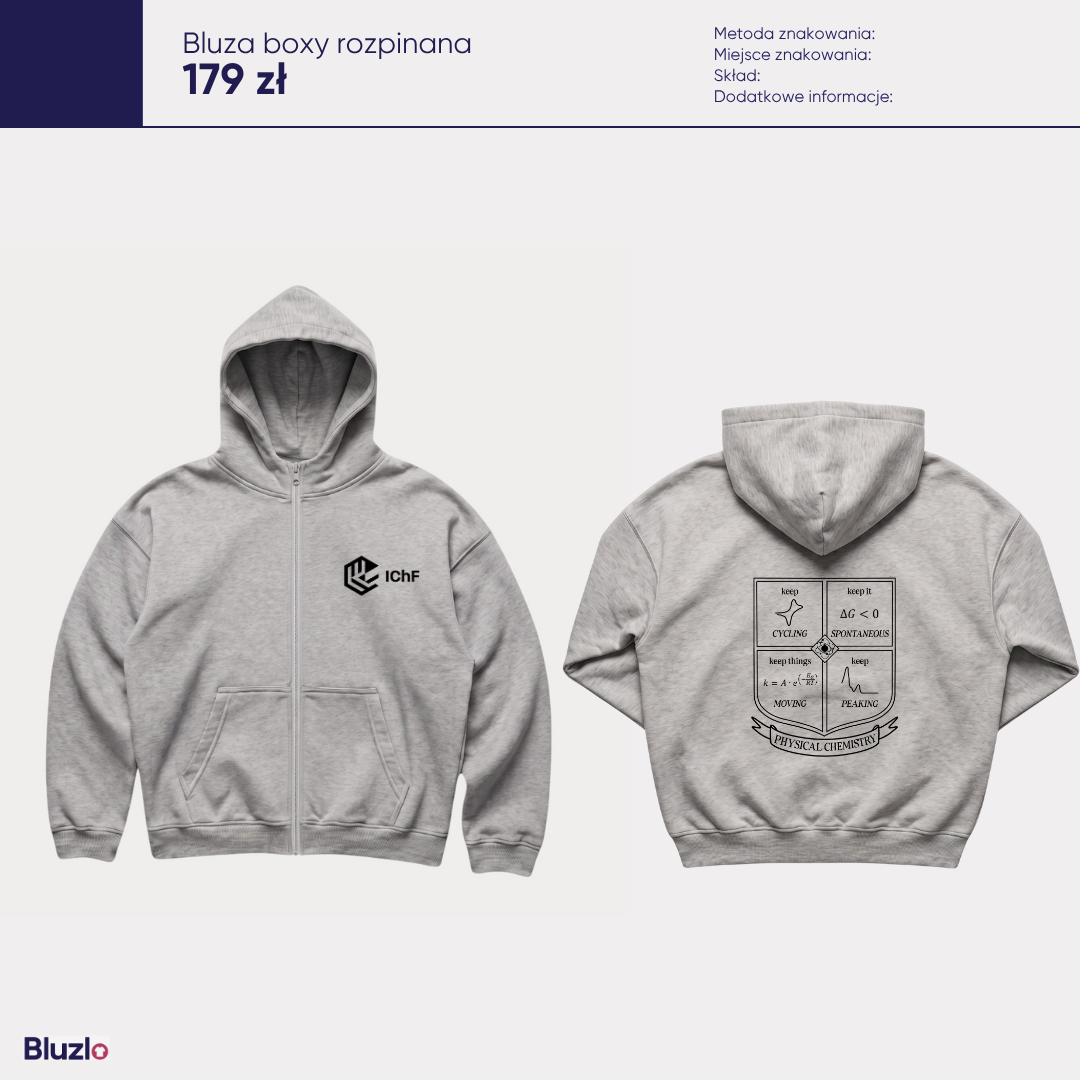 Bluza boxy rozpinana ICHF PAN Warszawa - obrazek 9