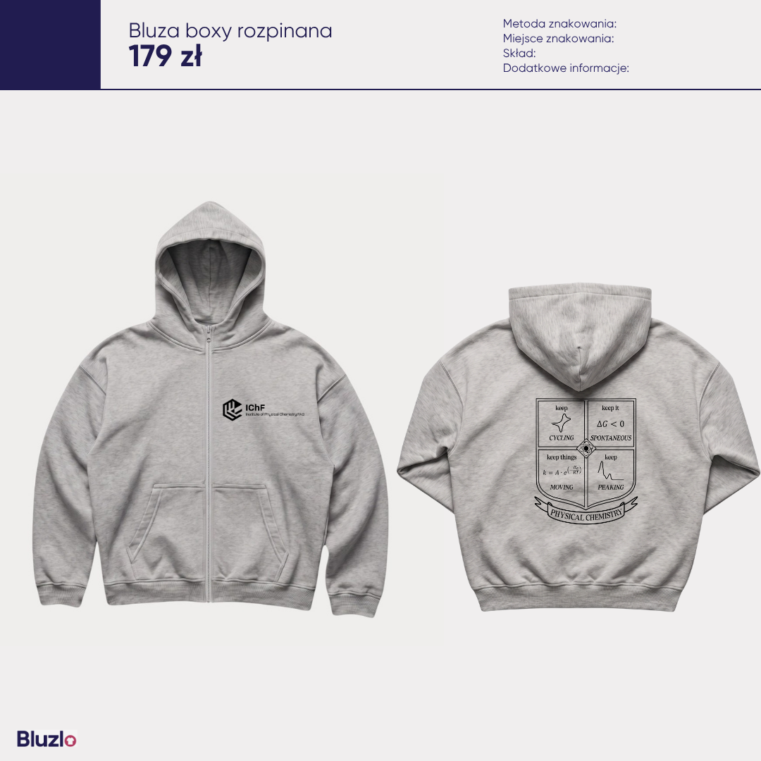 Bluza boxy rozpinana ICHF PAN Warszawa - obrazek 7