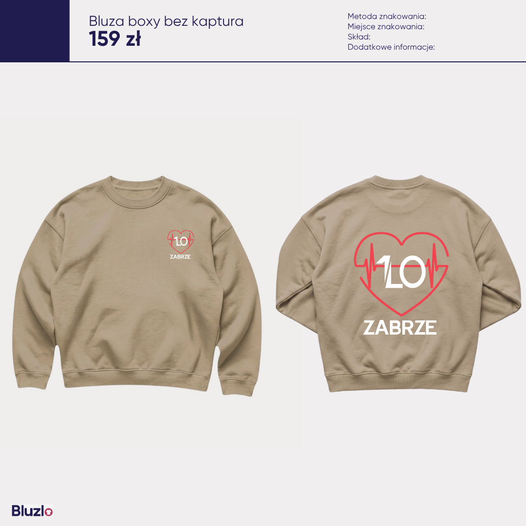 Bluza boxy bez kaptura I LO Zabrze - obrazek 3