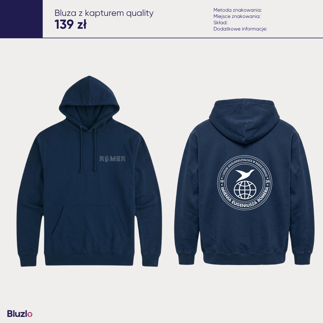 Bluza z kapturem I LO Rabka Zdrój - obrazek 3