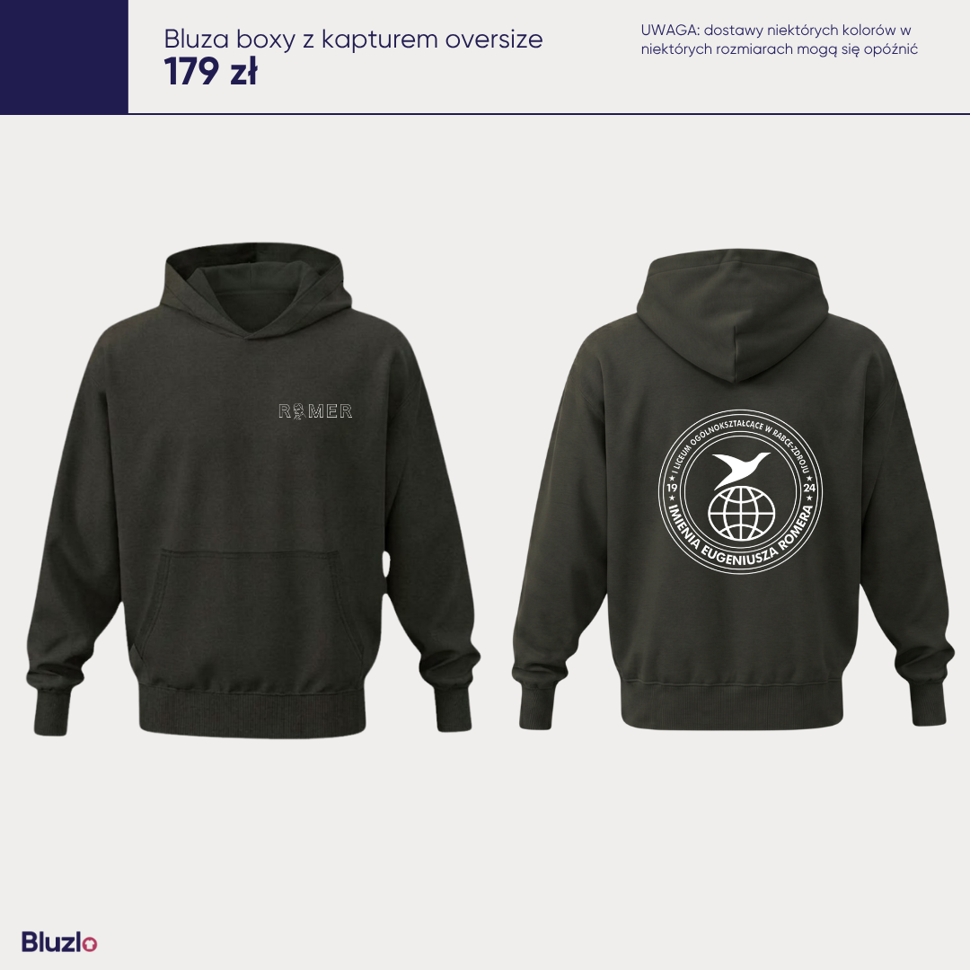 Bluza boxy z kapturem oversize I LO Rabka Zdrój - obrazek 3