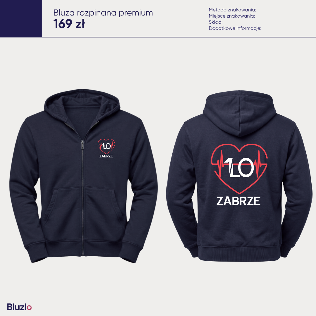 Bluza rozpinana premium I LO Zabrze - obrazek 3